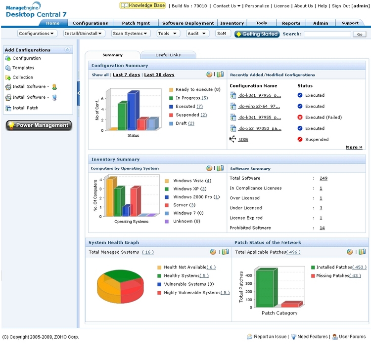 manageengine desktop central support portal